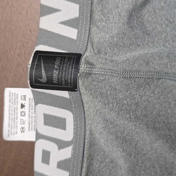 NIKE Kids Boys M Pro Gray Leggings Football Track Cold Gear - Picture 8 of 8